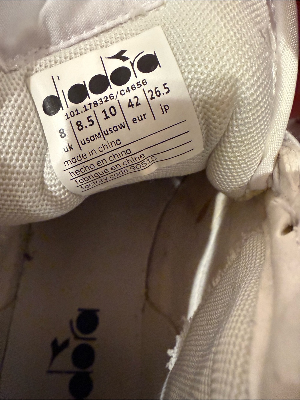 Diadora White and Black Men's High-Top Sneakers - Picture 5 of 5